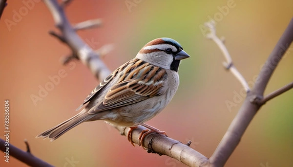 Fototapeta sparrow bird in a tree