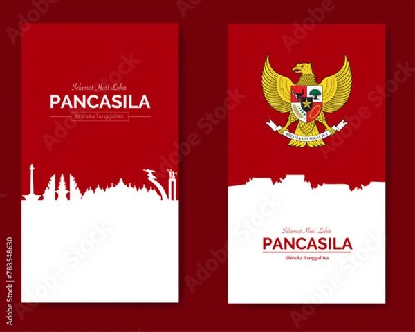Fototapeta Pancasila Day Bundle Vertical Template