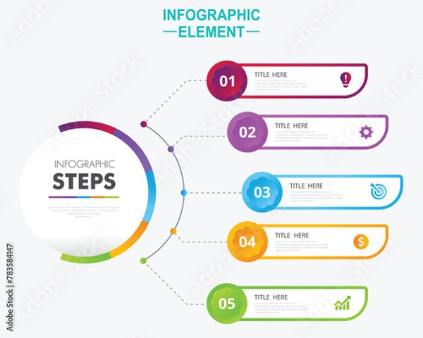 Fototapeta Infographic vector elements for business illustration in modern style.