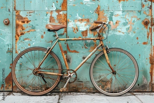 Fototapeta old and rustic bicycle representing resilience