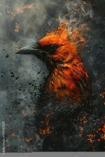 Fototapeta Dust Phoenix: Symbol of Resilience Rising