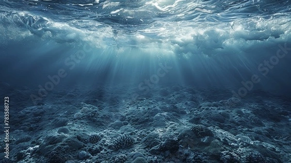 Fototapeta Exploring the tranquil depths, where euphoria meets serenity beneath the ocean waves, revealing a hidden world of wonder.