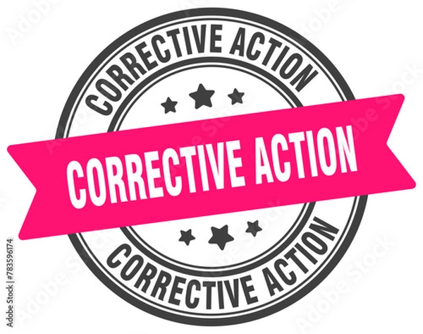 Fototapeta corrective action stamp. corrective action label on transparent background. round sign