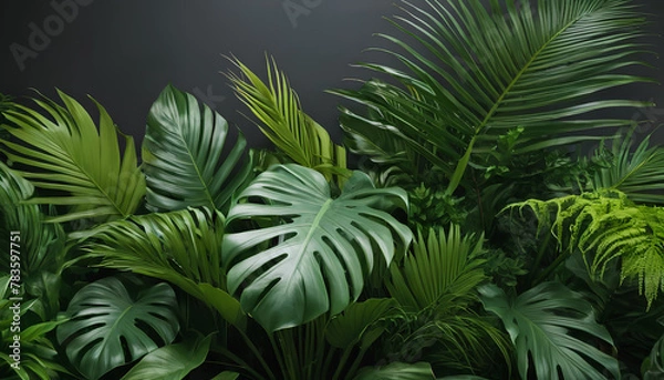 Fototapeta A fresh depiction of a green plant within a building, illustrated with thick layers of paint to emphasize its vibrant color and natural beauty against the architectural interior. The scene highlights 