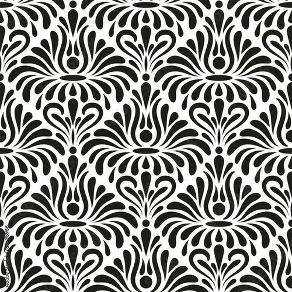 Fototapeta Vector Seamless Pattern with Fowers
