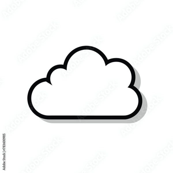 Obraz Single cloud icon illustration technology data computing concept vector design