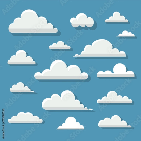 Fototapeta Cloud icon illustration vector set