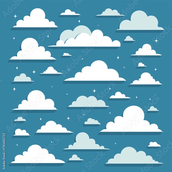 Fototapeta Cloud icon illustration vector set