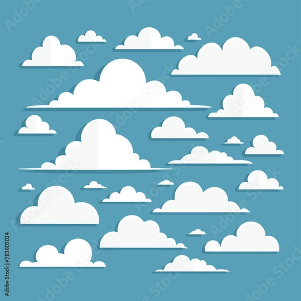 Fototapeta Cloud icon illustration vector set