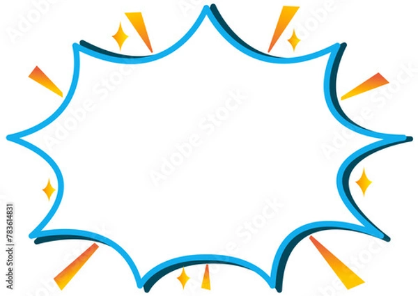 Obraz ビックリ,フレーム,吹き出し,お知らせ,メッセージ,注目,大事,広告,デザイン,チラシ,見出し,タイトル,枠,囲み枠,フキダシ,セリフ,会話,かわいい,素材,シンプル,ポイント,あしらい,囲み,飾り,飾り枠,装飾,マンガ,コミック,テキストボックス,パーツ,ポップ,デザイン素材,テキスト,小見出し,コラム,パンフレット,カタログ,グラフィック,おしゃれ