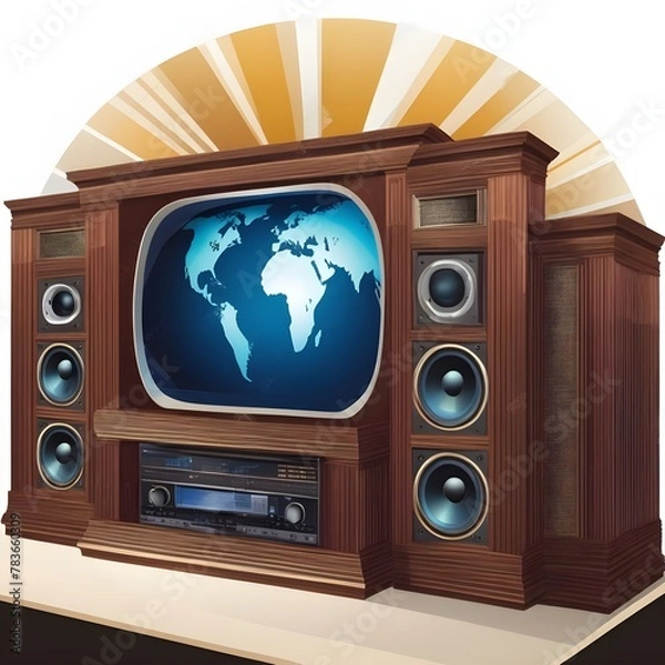 Fototapeta old tv set isolated. generated with AI