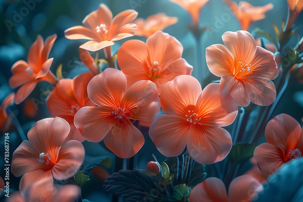 Fototapeta Captivating floral wallpaper featuring a stunning assortment of vibrant, colorful flowers in full bloom, perfect for creating elegant, nature-inspired backgrounds for a variety of projects