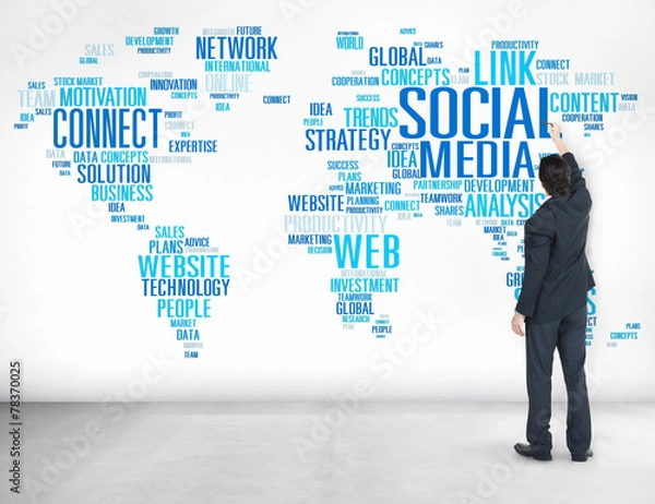 Fototapeta Social Media Internet Connection Global Communications Concept