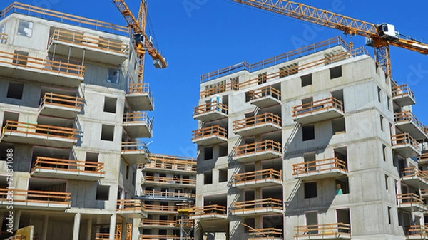 Obraz neues wohnhaus, baustelle