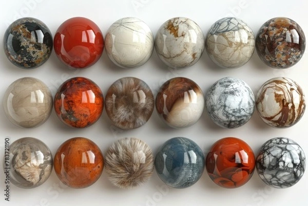 Fototapeta Abstract colorful balls pattern and different textures background wallpaper design images