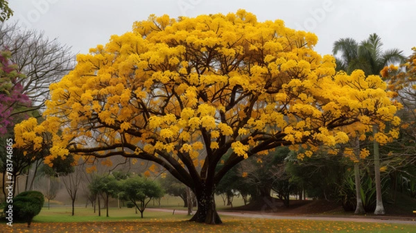 Fototapeta The Yellow Ipê, is the popular name of almost 100 species of trees of the genus Tabebuia, which belongs to the bignoniáceae family