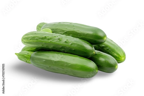 Obraz Organic Mini Cucumbers on White Background