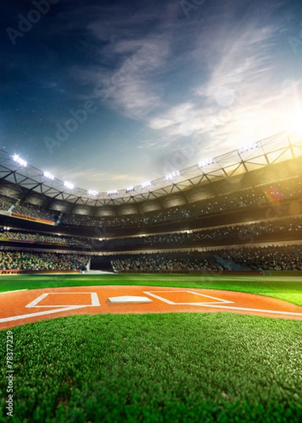 Fototapeta Profesjonalna baseball Grand Arena w świetle słonecznym