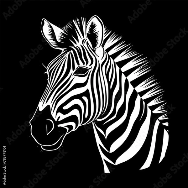 Fototapeta Zebra - Black and White Isolated Icon - Vector illustration