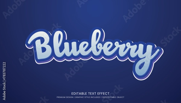 Fototapeta blueberry editable text effect template bold typography and abstract style