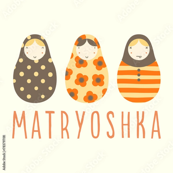 Obraz Three matryoshka dolls.
