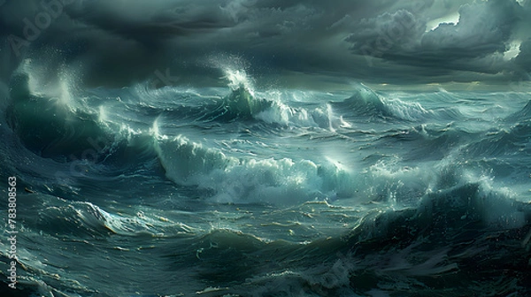 Fototapeta Ocean waves, stormy weather 