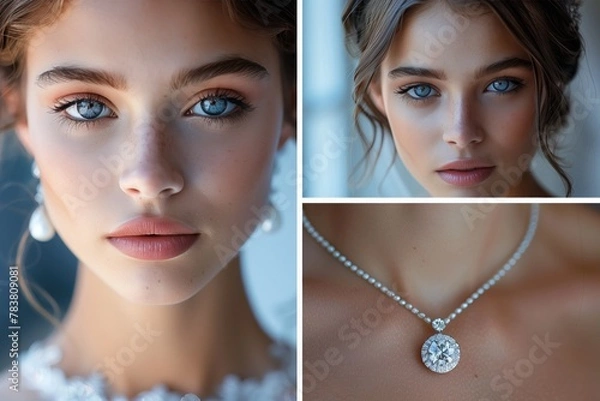 Obraz A collage of images showcasing diamonds being worn at various life events, from weddings and anniversaries to birthdayas and graduations, highlighting their versatility and timeless appeal