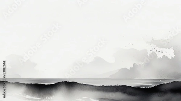 Fototapeta misty morning in the mountains