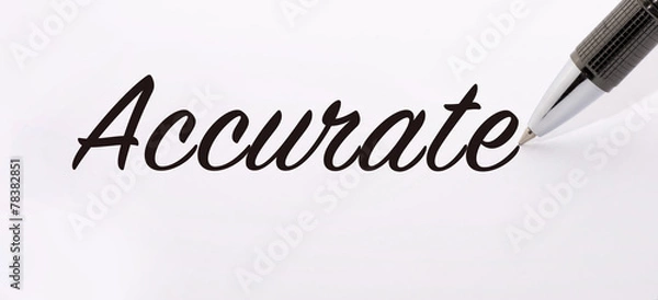Fototapeta Pen write accurate word on paper