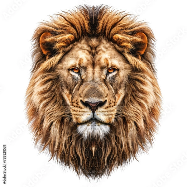 Fototapeta lion head element_hyperrealistic_hyper detailed_isolated on transparent background