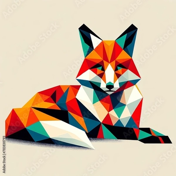 Obraz フォックス、ポリゴンイラスト