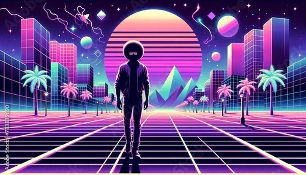 Obraz レトロなアフロマン