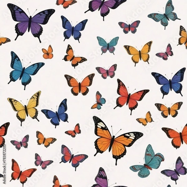Fototapeta Vibrant Butterflies in Art