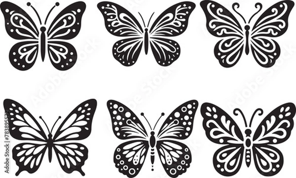 Obraz Butter Fly silhouette vector