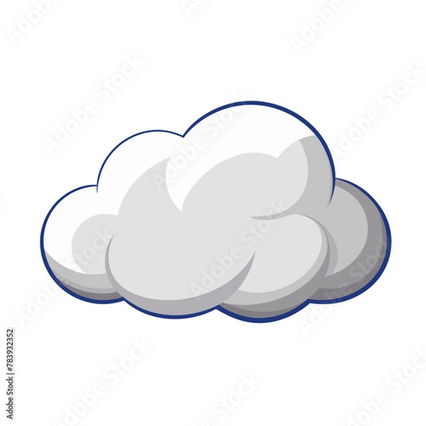 Fototapeta cartoon cloud on white background