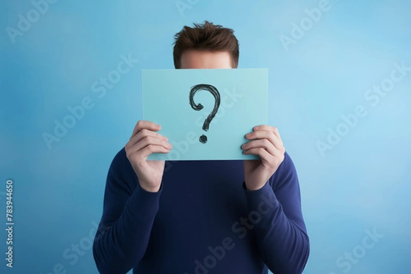 Obraz Man with question mark sign