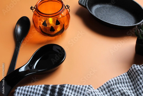 Obraz Halloween table décor. Space for text.