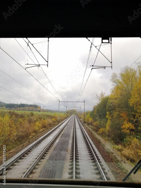 Obraz Locomotive cabin view