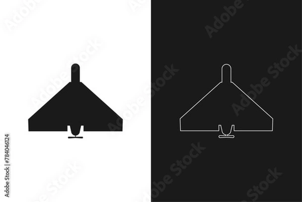 Obraz Iranian drones "Shahed", Russian drone "Geranium". Drone icon. Vector