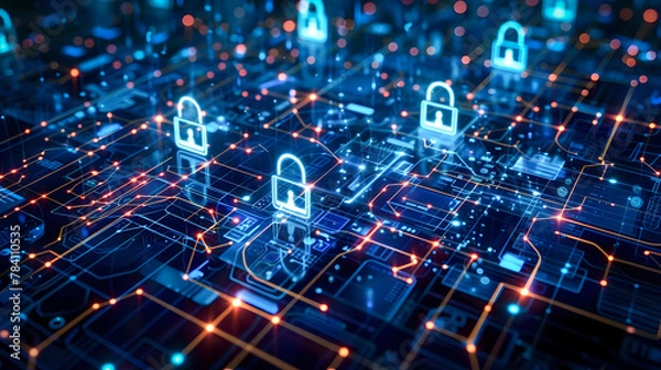 Fototapeta Cyber Security and Data Management in Digital Business