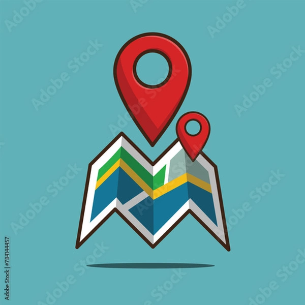 Obraz Map and map icon images