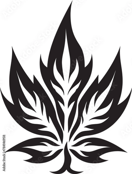 Fototapeta Tranquil Twist Leaf Vector Emblematic Blissful Botanicals Marijuana Emblematic Symbol