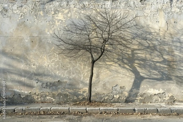 Obraz Shadow of a Tree on a Plain Wall, Finding Complexity in Simple Forms.