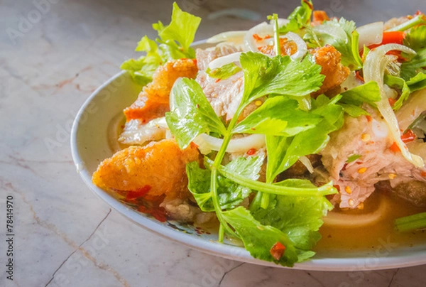 Obraz Spicy salad fish