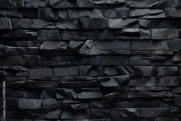 Fototapeta Abstract dark stone wall_black stone wall pattern_dark stone wall pattern_dark stone wall
