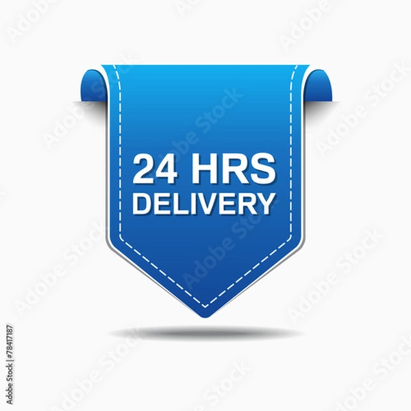 Obraz 24 Hours Delivery Blue Vector Icon Design
