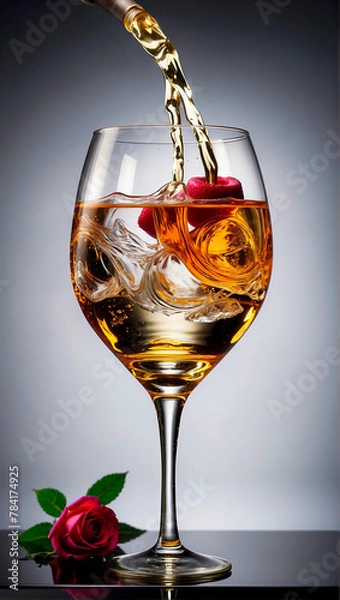 Obraz visually appealing cocktail garnished with fresh fruit