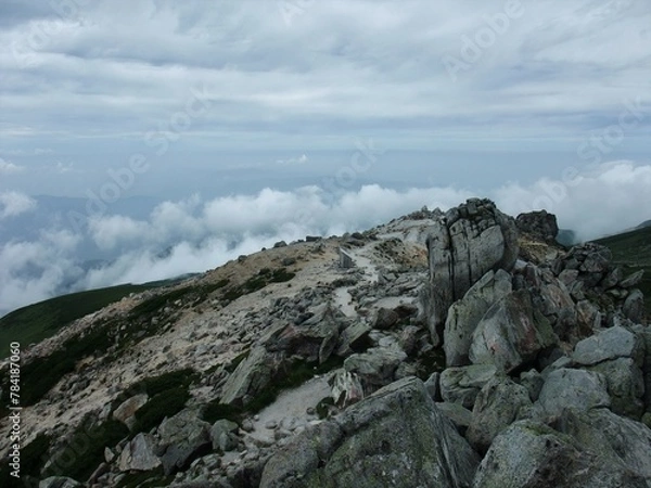 Obraz 白山の登山道から見た風景