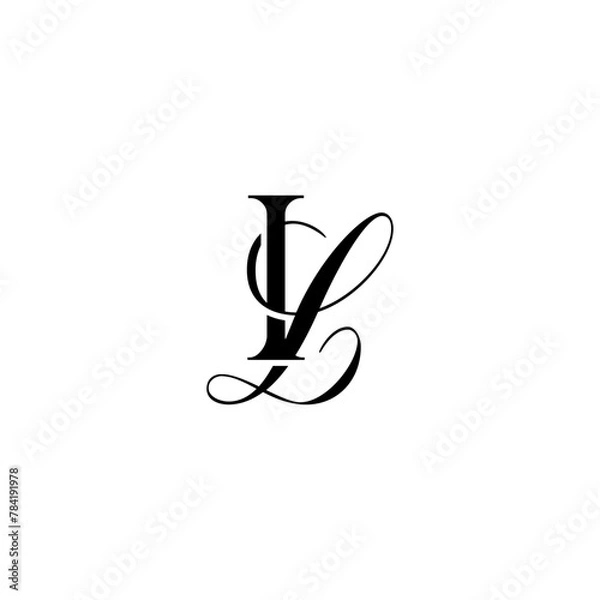 Obraz Initial Mixed Letter Logo. Logotype design. Simple Luxury Black Flat Vector IL