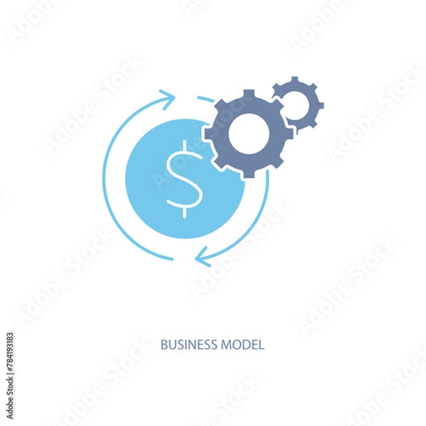 Fototapeta business model concept line icon. Simple element illustration. business model concept outline symbol design.